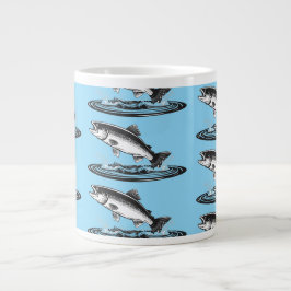 Caneca De Café Grande salmão atlântico saltador