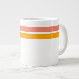 Caneca De Café Grande Salmão Rosa Laranja Dourado Faixas de Corrida em B
