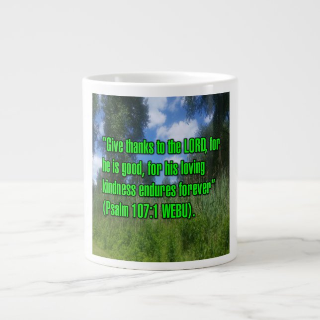 Caneca De Café Grande Salmo 107:1 WEBU Mug (Frente)