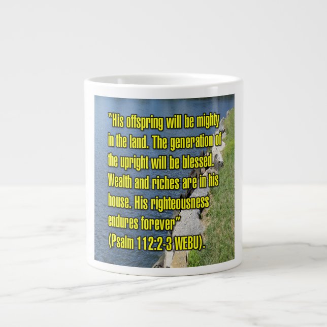 Caneca De Café Grande Salmo 112:2-3 WEBU Mug (Frente)