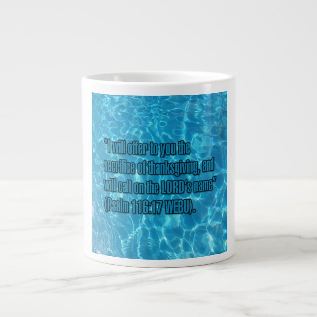 Caneca De Café Grande Salmo 116:17 WEBU Mug (Frente)