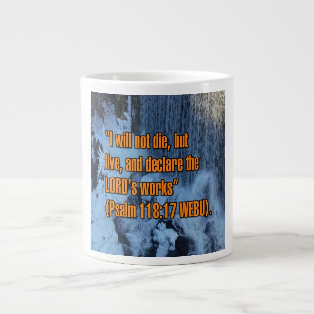 Caneca De Café Grande Salmo 118:17 WEBU Mug (Frente)