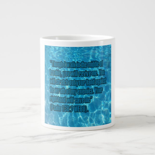 Caneca De Café Grande Salmo 138:7 WEBU Mug (Frente)