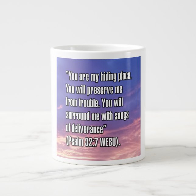 Caneca De Café Grande Salmo 32:7 WEBU Mug (Frente)