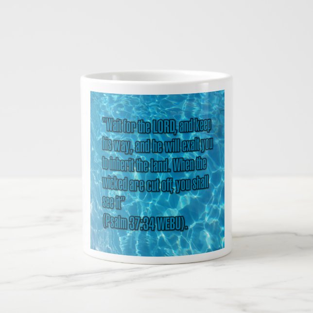 Caneca De Café Grande Salmo 37:34 WEBU Mug (Frente)