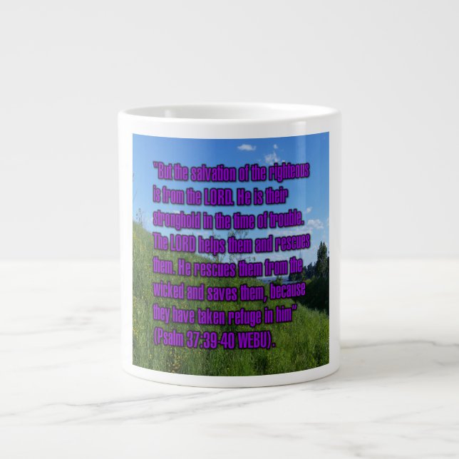 Caneca De Café Grande Salmo 37:39-40 WEBU Mug (Frente)