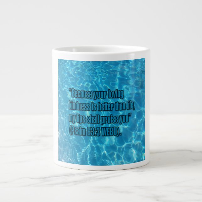 Caneca De Café Grande Salmo 63:3 WEBU Mug (Frente)