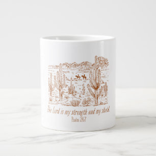 Caneca De Café Grande Salmo Ocidental 28:7O Senhor É Minha Força