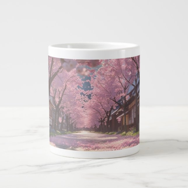 Caneca De Café Grande Salva Sakura - Dia e Noite S (Frente)