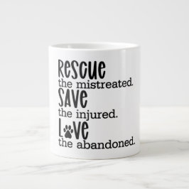 Caneca De Café Grande Salvamento Salve Amor Abuso Animal Mug De Café