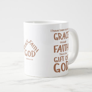 Caneca De Café Grande Salvo por Grace através de Faith Tan Ephesianos 2: