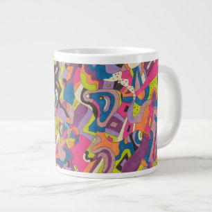 Caneca De Café Grande "Samba" Abstrato Art