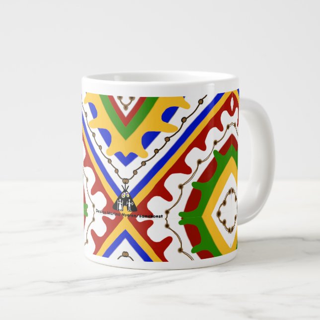 Caneca De Café Grande Samisk mönster (Frente Esquerda)