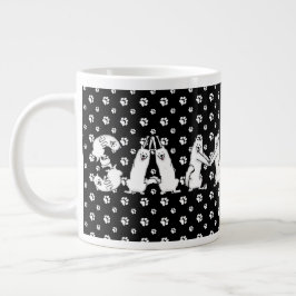 Caneca De Café Grande Samoyed Ortografado em Letras de Cão Samoyed