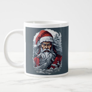 Caneca De Café Grande Samurai Santa Claus em Greve
