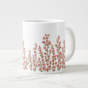Caneca De Café Grande Sangue Floral Moderno Rosa