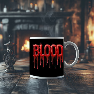 Caneca De Café Grande Sangue Pingando