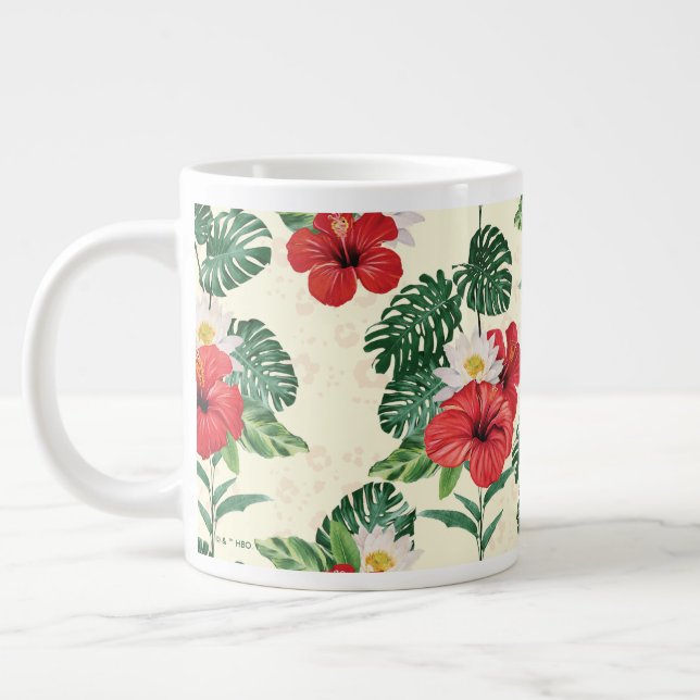 Caneca De Café Grande Sangue Tropical do Lotus Branco (Esquerda)