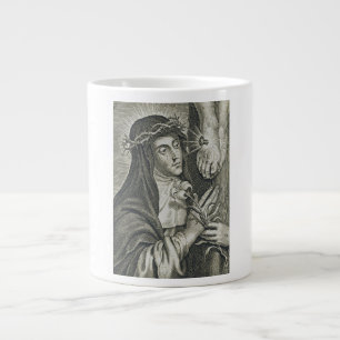 Caneca De Café Grande Santa Catarina de Siena Crucificação Arte Noir Fé