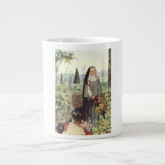 Caneca De Café Grande Santa Clara de Assis: Padroeira da Televisão (Frente)