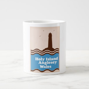 Caneca De Café Grande Santa Ilha, Anglesey, poster de viagens de Gales