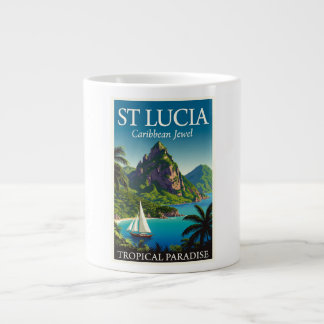 Caneca De Café Grande Santa Lúcia Joia do Caribe