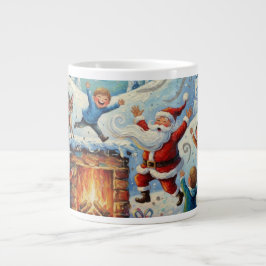 Caneca De Café Grande Santa's Cozy Health - A Christmas Eve Tale