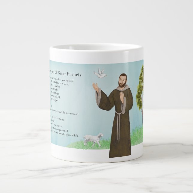 Caneca De Café Grande Santo Francis Peace Prayer (Frente)