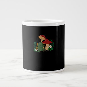 Caneca De Café Grande Sapo Fofo Tocando Flauta Cottagecore Goblincore Ae