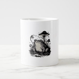 Caneca De Café Grande Sapo Goblincore Design Clássico Minimalista