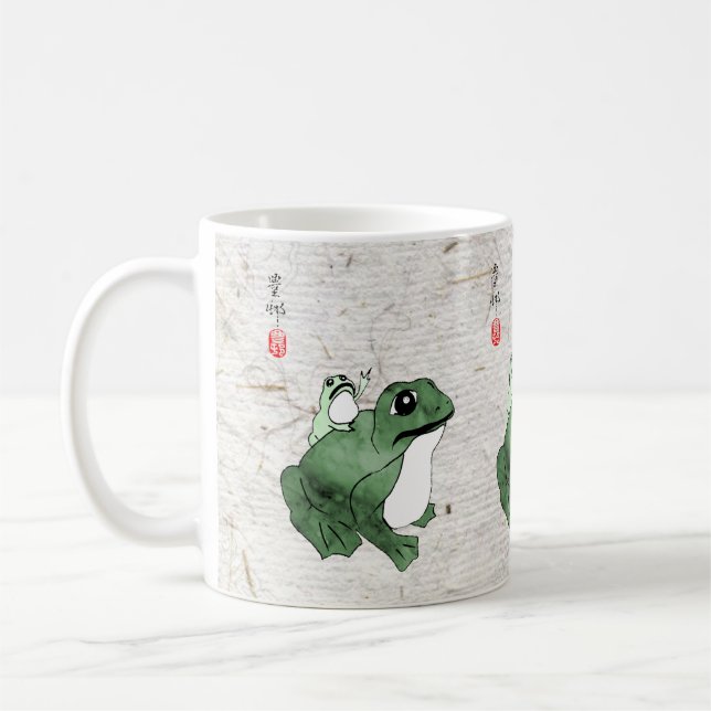 Caneca De Café Grande Sapo Pequeno Sapo Japonês Fez século 19 (Esquerda)