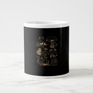 Caneca De Café Grande Sapos E Cogumelos Desenho Vintage – Gob Estético