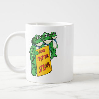 Caneca De Café Grande Sapos Juntos Fortes