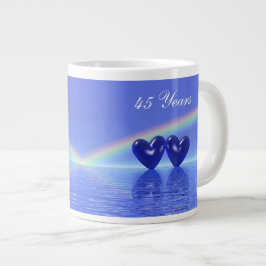 Caneca De Café Grande Sapphire Hearts do 45º aniversário