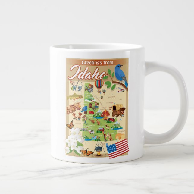 Caneca De Café Grande Saudações de Idaho (Direita)
