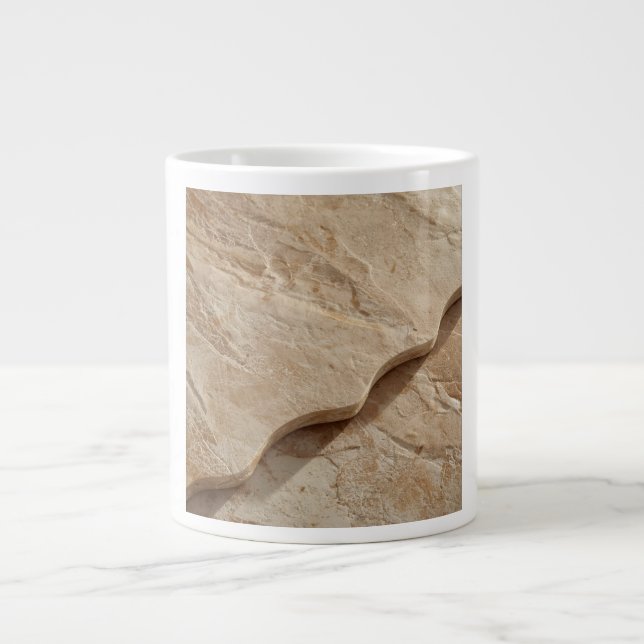 Caneca De Café Grande Scalloped Edge Travertine Retro Futurism (Frente)