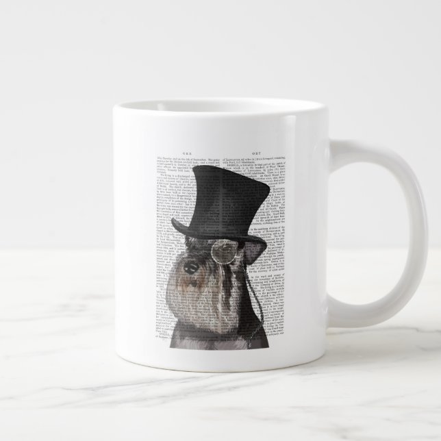 Caneca De Café Grande Schnauzer, Chapéu Formal e Chapéu (Direita)