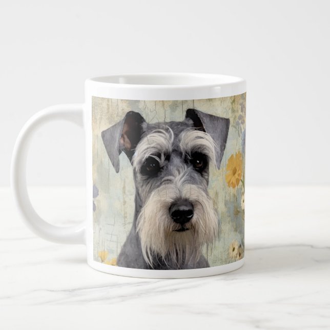 Caneca De Café Grande Schnauzer Miniatura Elegante (Esquerda)