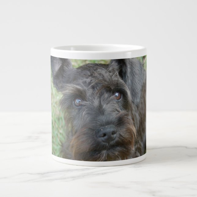 Caneca De Café Grande Schnauzer Preto (Frente)