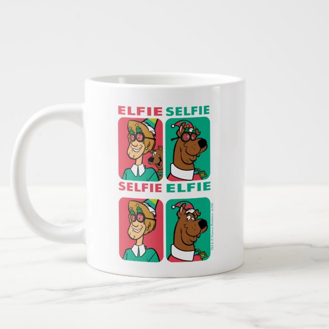 Caneca De Café Grande Scooby-Doo e Shaggy "Elfie Selfie" (Esquerda)