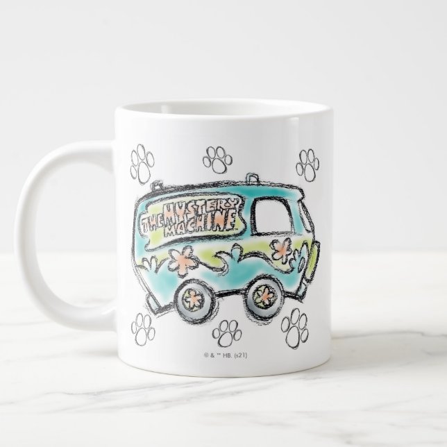 Caneca De Café Grande Scooby-Doo | Esboço da Máquina Misteriosa (Esquerda)