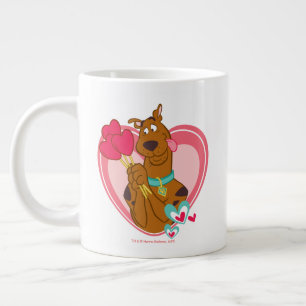 Caneca De Café Grande Scooby-Doo Holding Heart Lolipops