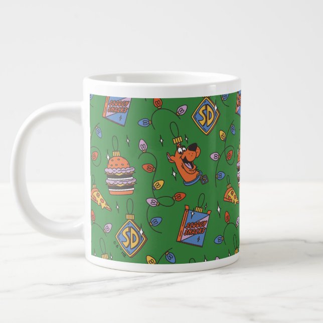 Caneca De Café Grande Scooby-Doo Holiday Snack Lights Pattern (Esquerda)