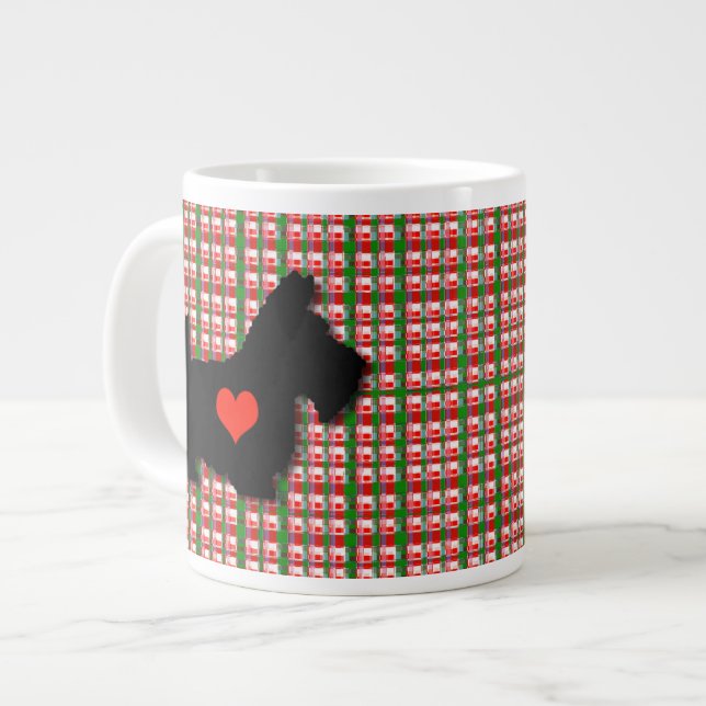 Caneca De Café Grande Scottie Heart Love Jumbo Mug (Frente Esquerda)