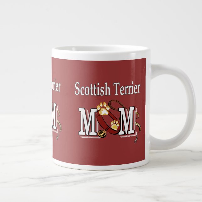 Caneca De Café Grande Scottish Terrier Mãe (Direita)