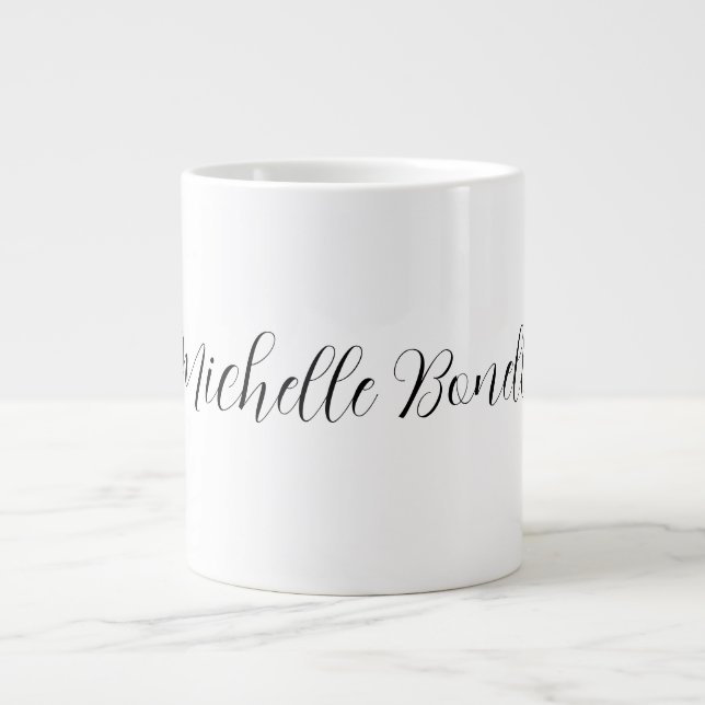 Caneca De Café Grande Script Clássico de Na moda para Adicionar Seu Nome (Frente)