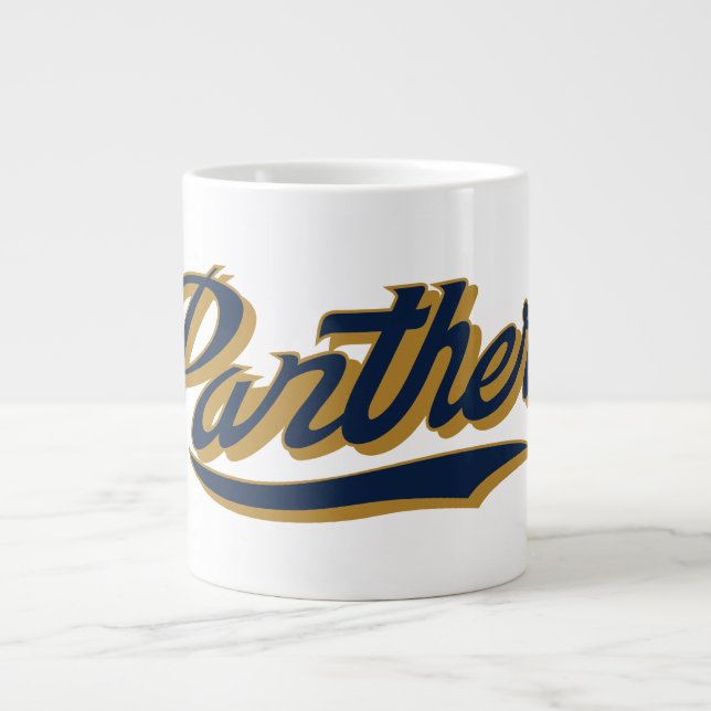 Caneca De Café Grande Script de Panteras FIU (Frente)