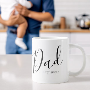 Caneca De Café Grande Script do Dia dos Pais Papai Personalizado