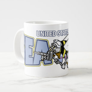 Caneca De Café Grande Seabee Marinho dos EUA