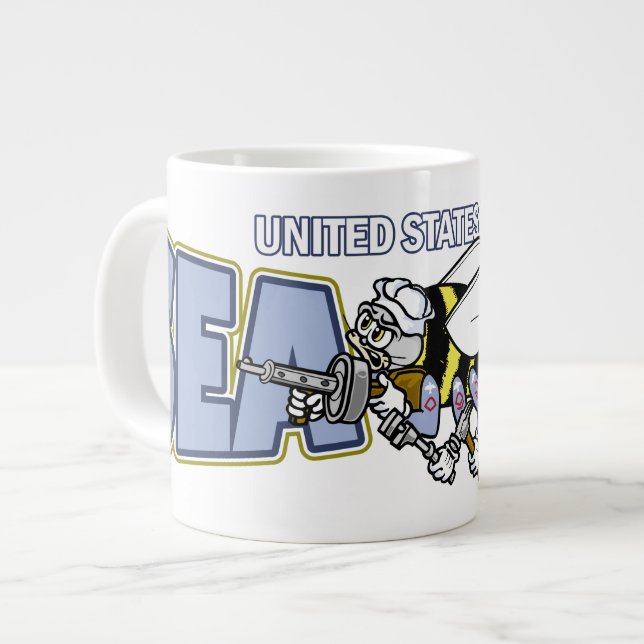 Caneca De Café Grande Seabee Marinho dos EUA (Frente Esquerda)